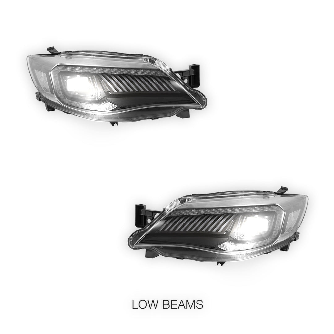 Subaru Impreza GR (2008 - 2014) VLAND BLACK Housing Full LED Sequential Headlights LH + RH