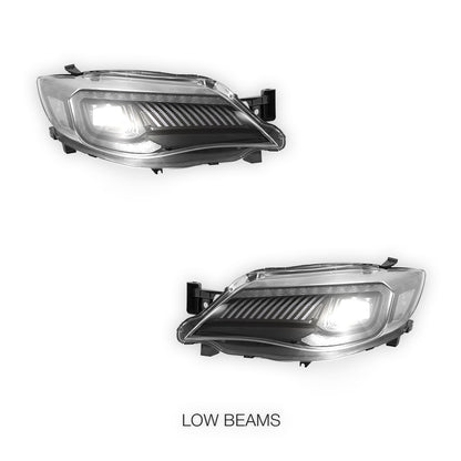 Subaru Impreza GR (2008 - 2014) VLAND BLACK Housing Full LED Sequential Headlights LH + RH