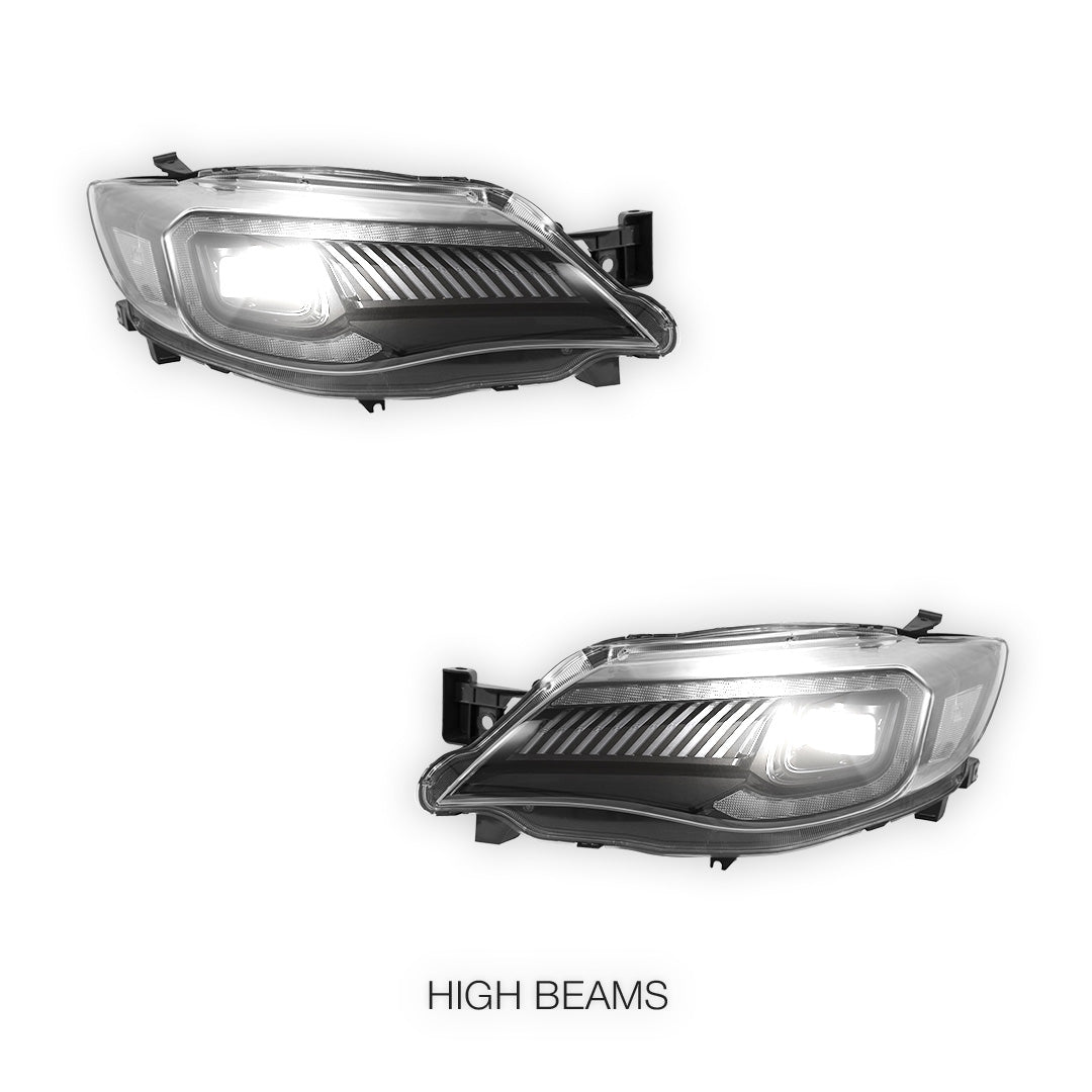 Subaru Impreza GR (2008 - 2014) VLAND BLACK Housing Full LED Sequential Headlights LH + RH