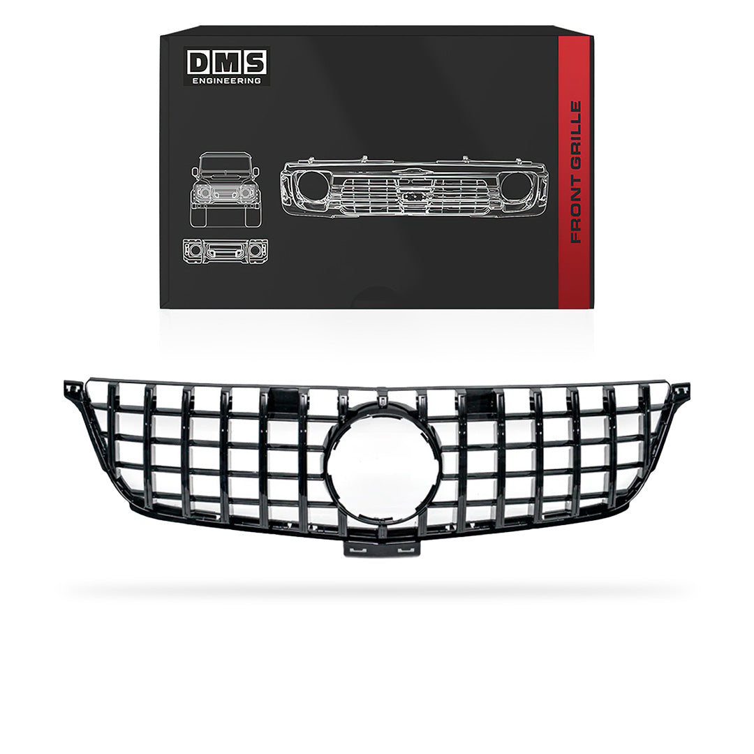 Mercedes-Benz M-Class W166 (2012 - 2015) Gloss Black AMG Panamericana Style Front Bumper Bar Grille