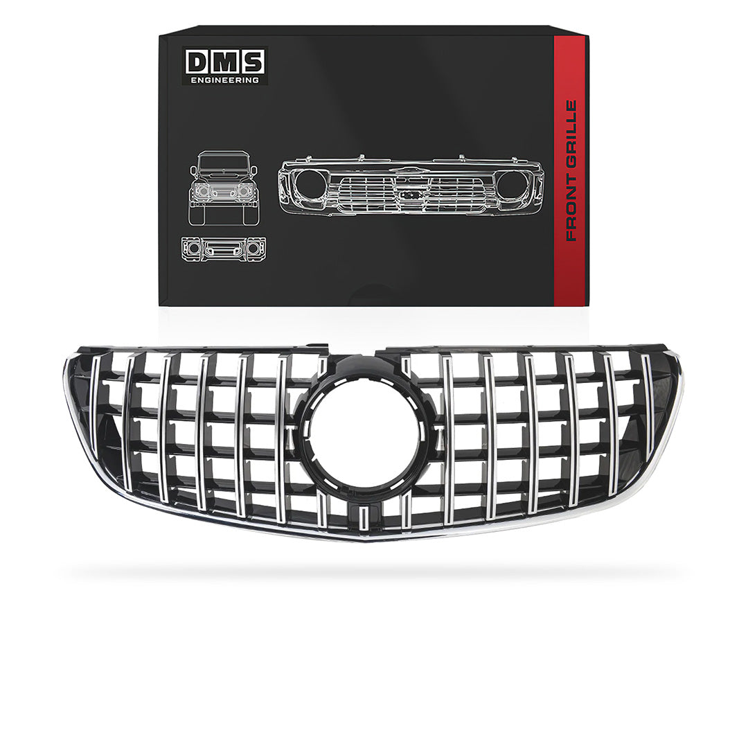 Mercedes-Benz V-Class W447 (2015 - 2020) Gloss Black / Chrome Black AMG Panamericana Style Grille