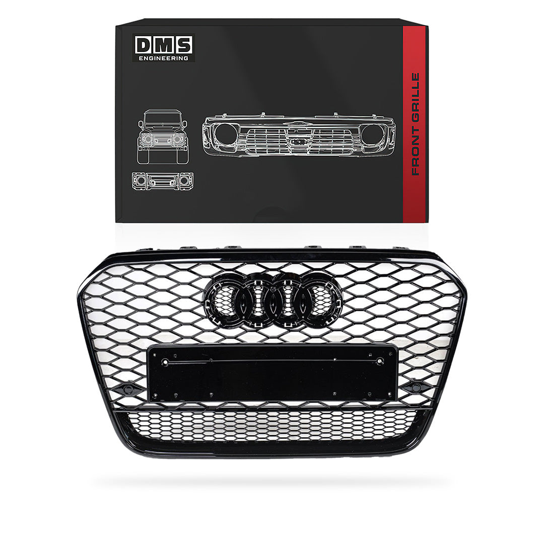 Audi A6 C7 (2011 - 2014) Gloss Black RS6 Style Front Bumper Bar Grille