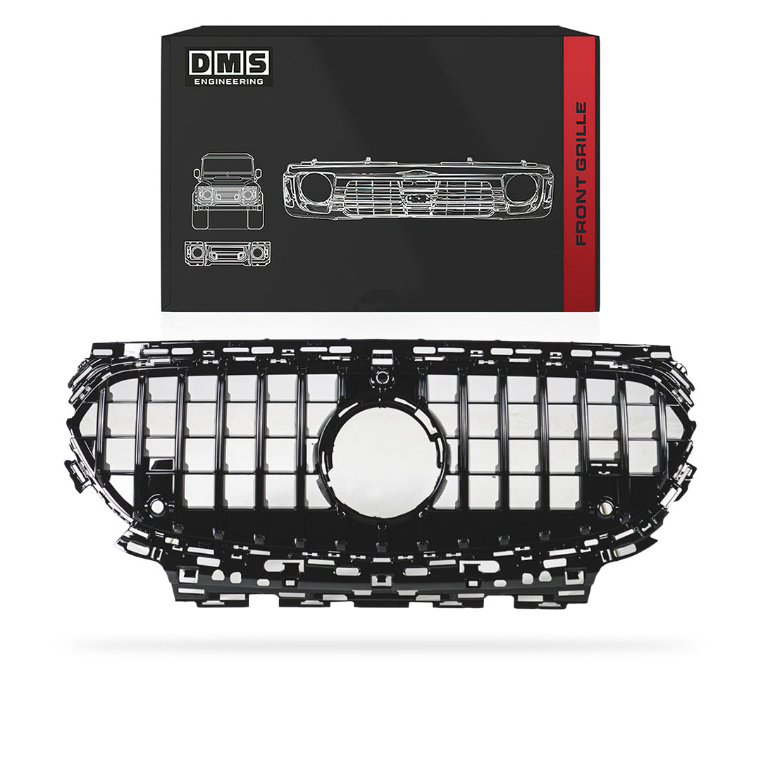 Mercedes-Benz E-Class W214 (2023 - 2025) Gloss Black / Chrome Black Panamericana Style Front Bumper Bar Grille