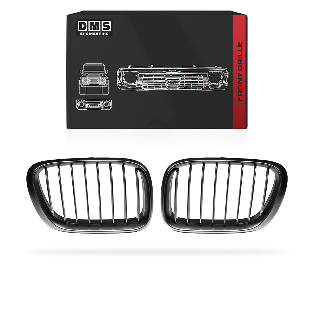 BMW X5 E53 (2000 - 2003) Matt Black / Chrome Silver / Gloss Black M Style Front Kidney Grille