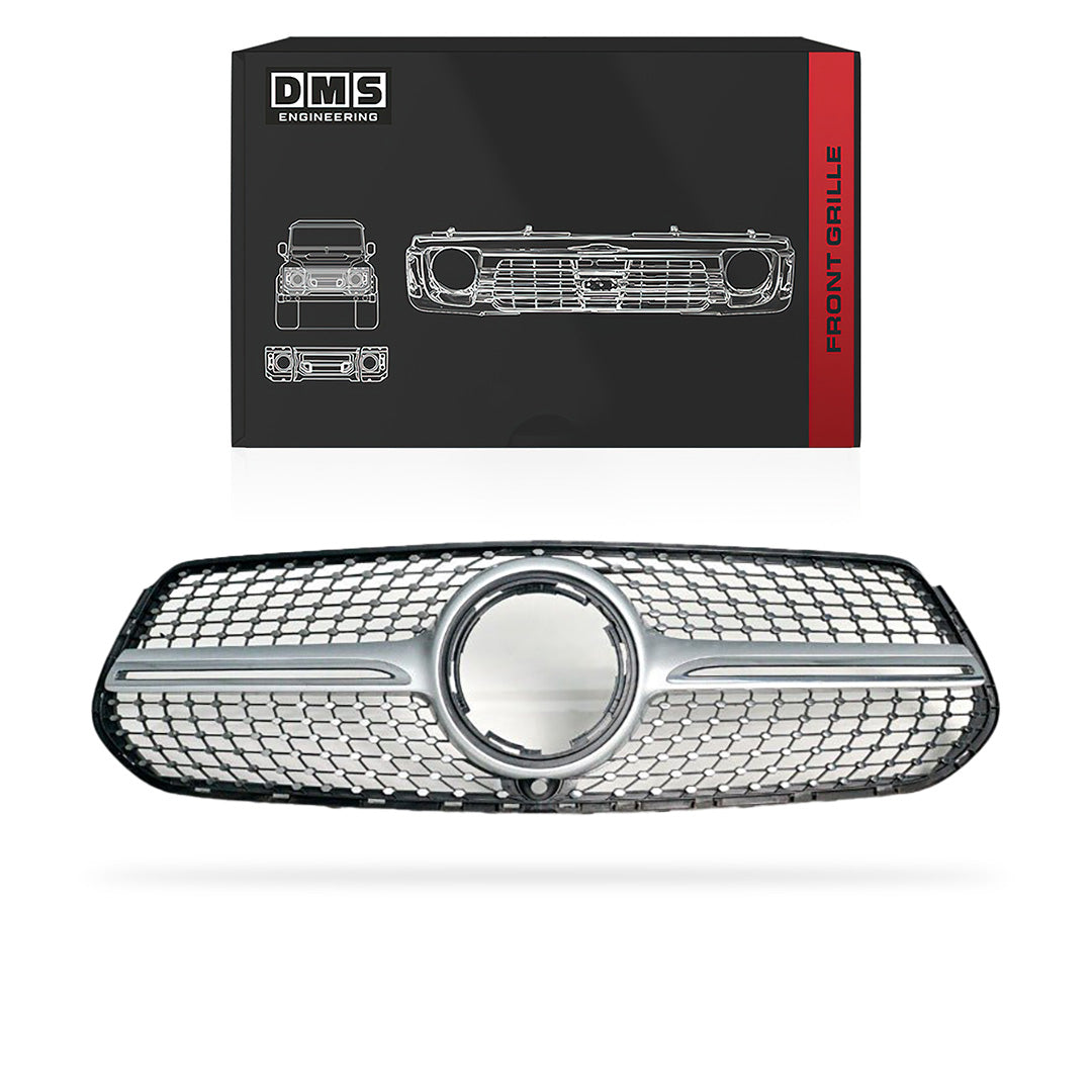 Mercedes-Benz GLE-Class V167 (2019 - 2023) Chrome Silver Front Bumper Bar Grille