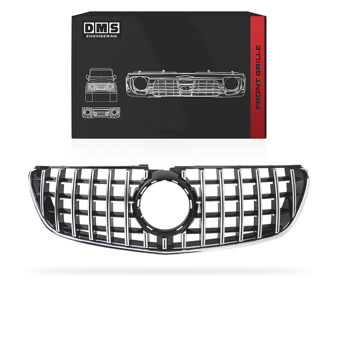 Mercedes-Benz Valente W447 (2015 - 2020) Chrome Black AMG Panamericana Style Front Bumper Bar Grille