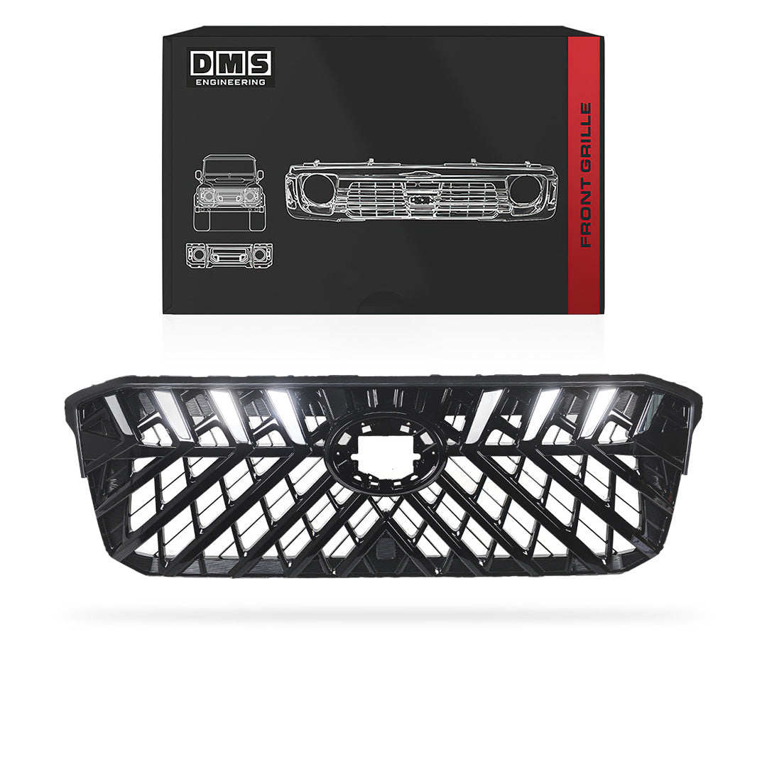Toyota LandCruiser 300 Series (All Models) (2021 - 2026) Floaro Gloss Black Front Bumper Bar Grille