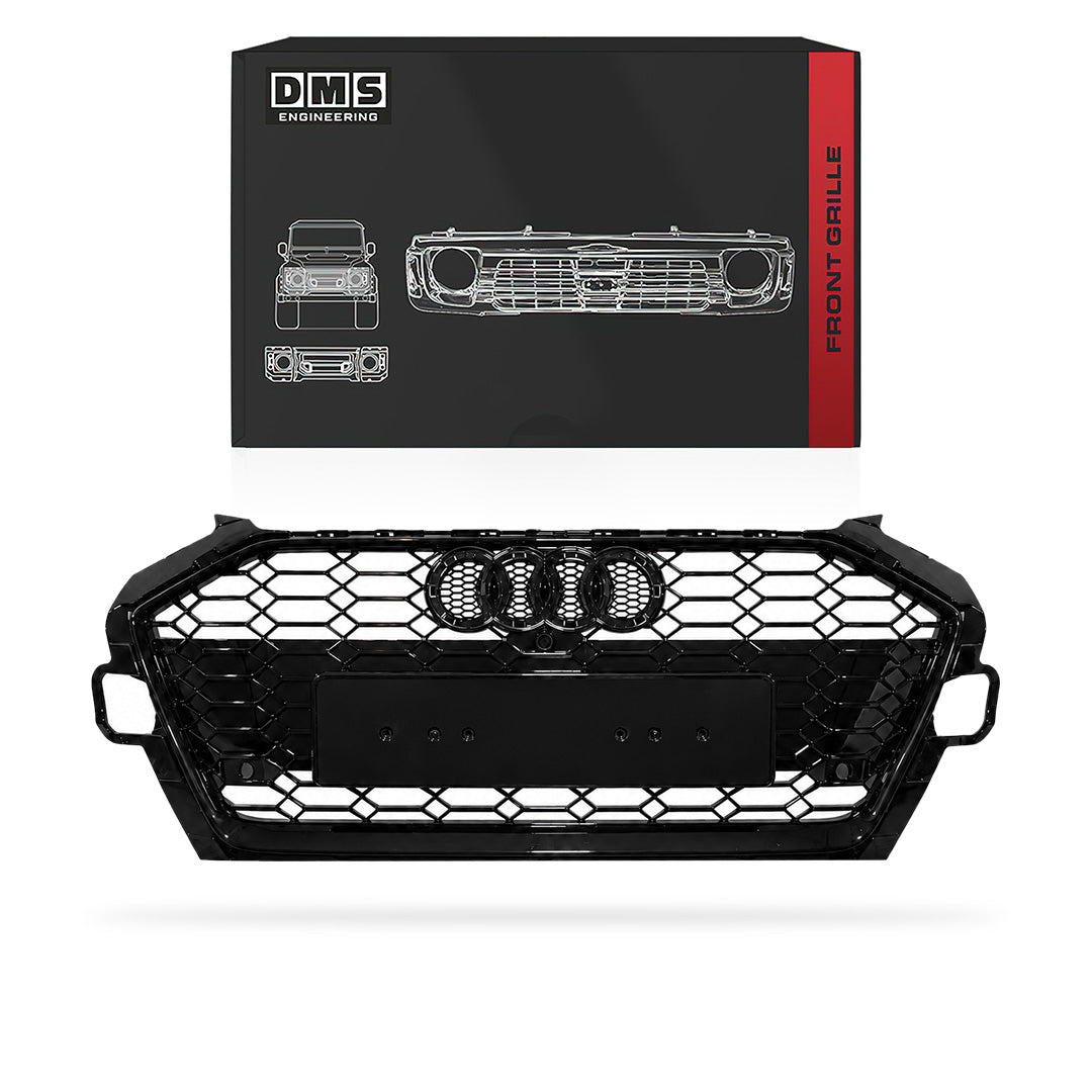 Audi S4 B9 (2020 - 2024) Gloss Black RS4 Style Front Bumper Bar Grille