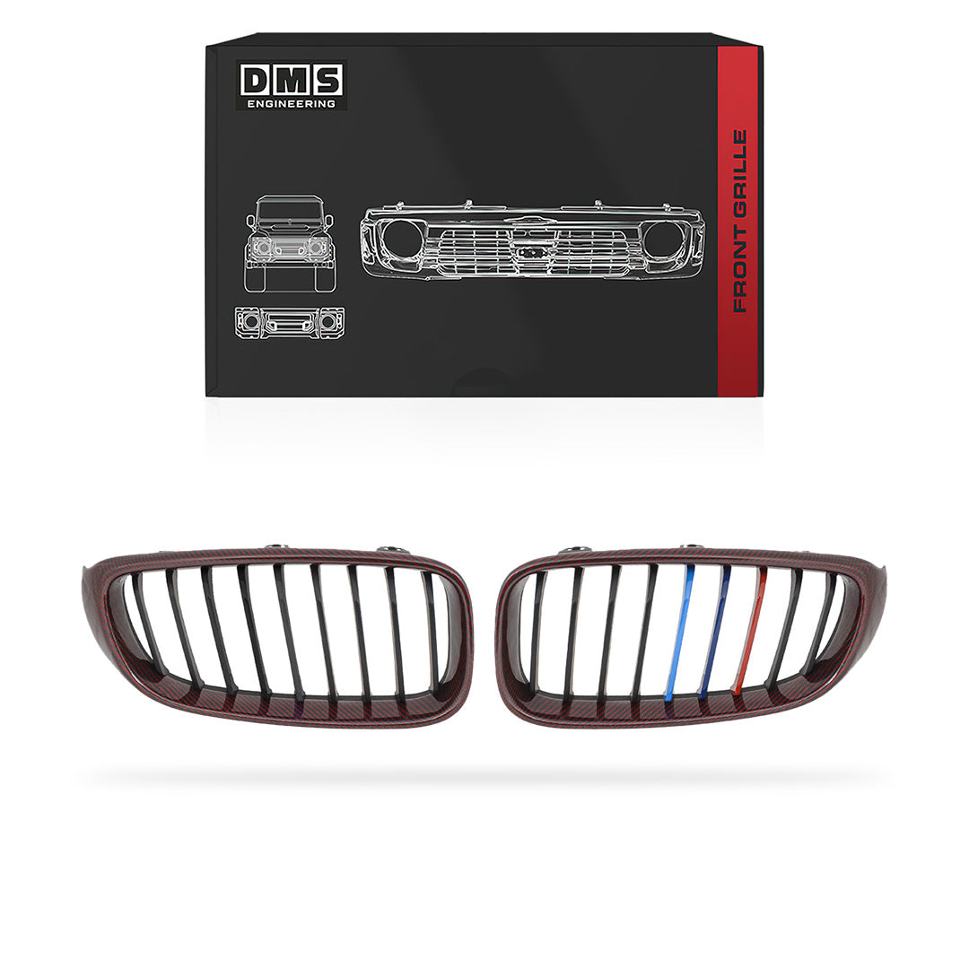 BMW 3 Series F34 (2013 - 2020) Red Carbon Fibre Front Bumper Bar Kidney Grille