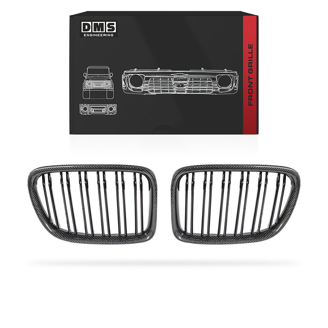 BMW X1 E84 (2009 - 2014) Gloss Black / Gloss Black with Stripes Carbon Fibre M4 Style Front Bumper bar Kidney Grille