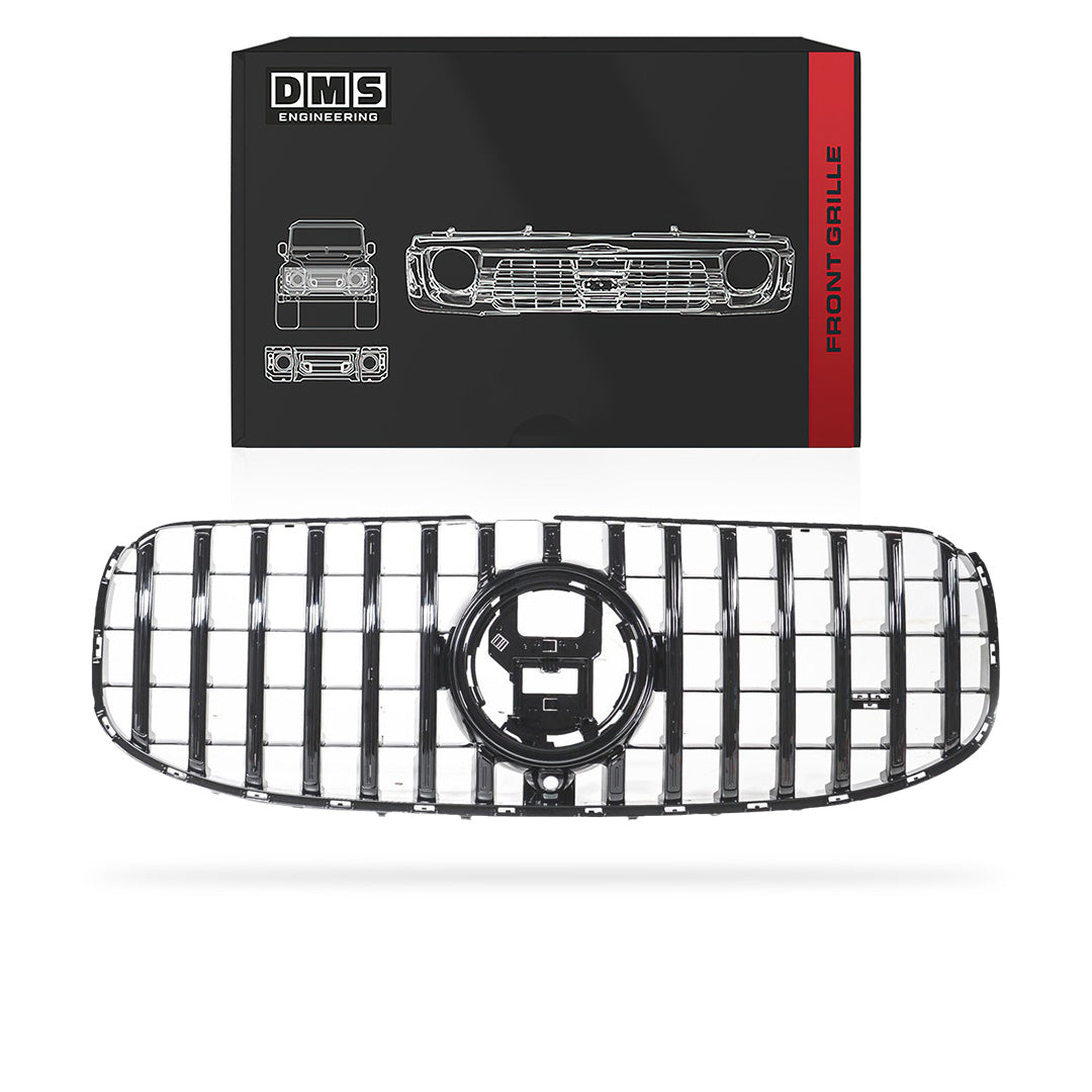 Mercedes-Benz GLS-Class X167 (2020 - 2025) Gloss Black Panamericana Front Bumper Bar Grille Grille