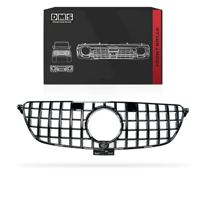 Mercedes-Benz GLE-Class C292 (2015 - 2019) Gloss Black / Chrome Black AMG Panamericana Style Front Bumper Bar Grille