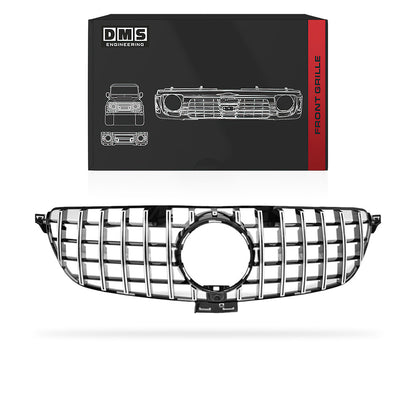Mercedes-Benz GLE-Class C292 (2015 - 2019) Gloss Black / Chrome Black AMG Panamericana Style Front Bumper Bar Grille