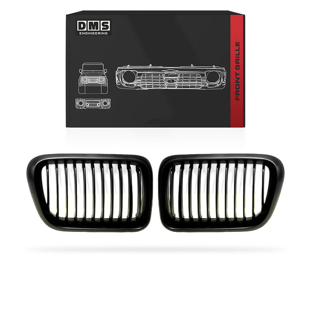 BMW 3 Series E36 (1997 - 1998) Matte Black / Chrome Silver M3 Style Front Grille