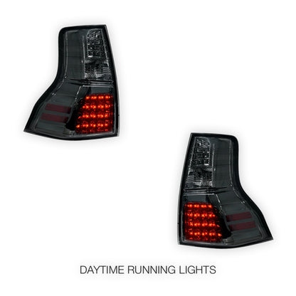 Toyota LandCruiser Prado 150 Series (2009 - 2017) Full Smoked LED Tail lights LH + RH