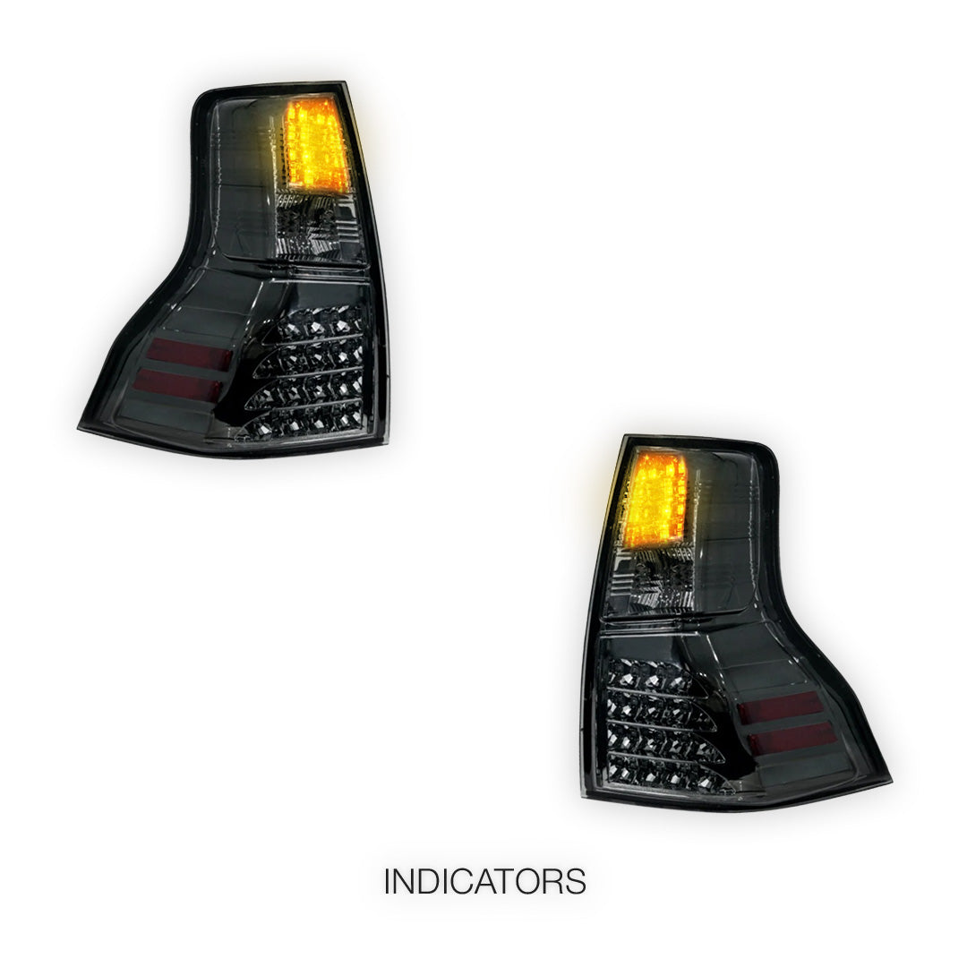 Toyota LandCruiser Prado 150 Series (2009 - 2017) Full Smoked LED Tail lights LH + RH