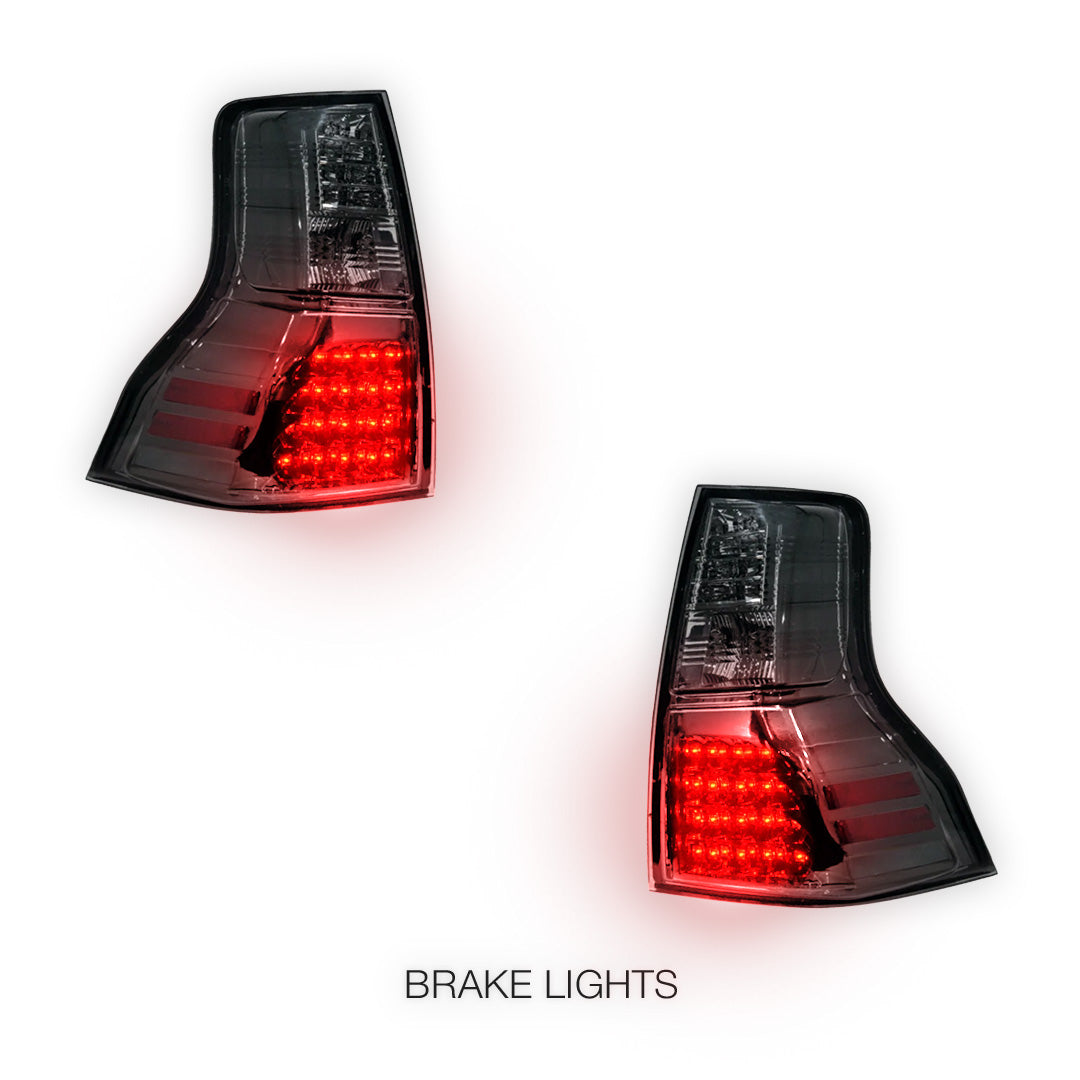 Toyota LandCruiser Prado 150 Series (2009 - 2017) Full Smoked LED Tail lights LH + RH
