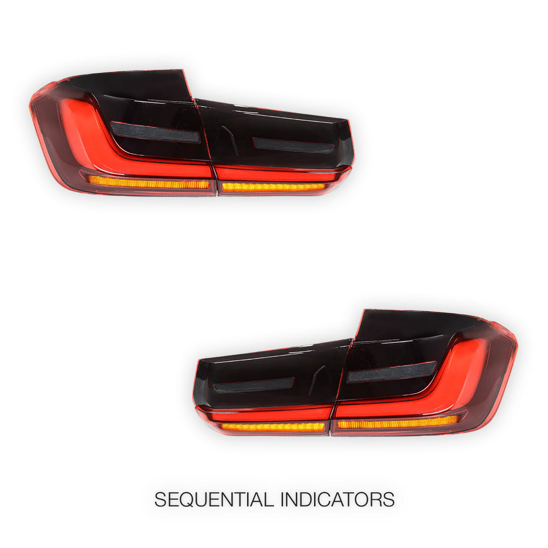 BMW 3 Series F30 / F80 / M3 (2011 - 2018) Update G80 M3 Style Sequential Smoked Full LED Tail Lights LH + RH