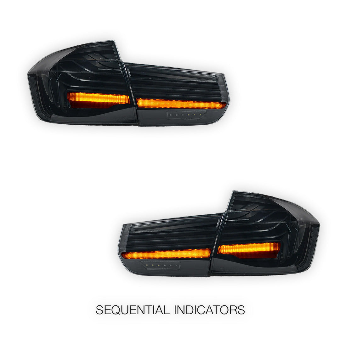 BMW 3 Series F30 / F80 / M3 (2011 - 2018) Update CSL Laser Style Sequential Smoked Full LED Tail Lights LH + RH