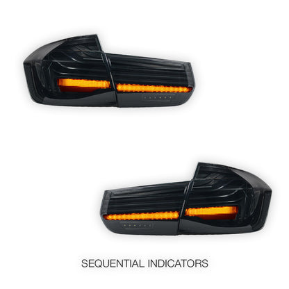BMW 3 Series F30 / F80 / M3 (2011 - 2018) Update CSL Laser Style Sequential Smoked Full LED Tail Lights LH + RH