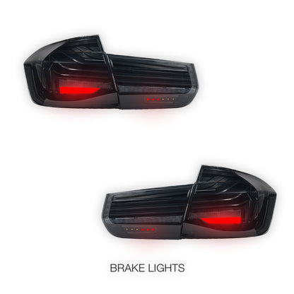 BMW 3 Series F30 / F80 / M3 (2011 - 2018) Update CSL Laser Style Sequential Smoked Full LED Tail Lights LH + RH