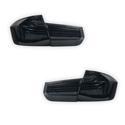 BMW 3 Series F30 / F80 / M3 (2011 - 2018) Update CSL Laser Style Sequential Smoked Full LED Tail Lights LH + RH