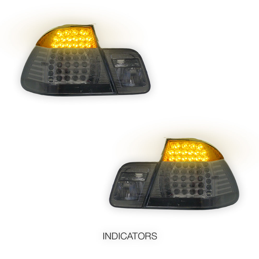 BMW 3 Series E46 (2003 - 2005) Smoked Black LED Tail Lights LH + RH