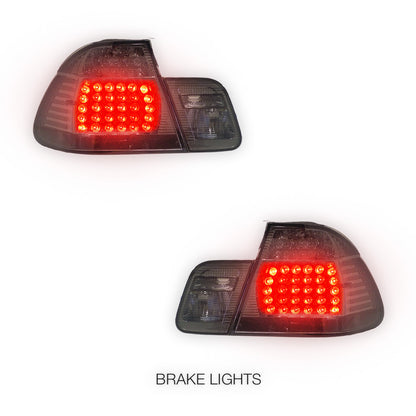 BMW 3 Series E46 (2003 - 2005) Smoked Black LED Tail Lights LH + RH