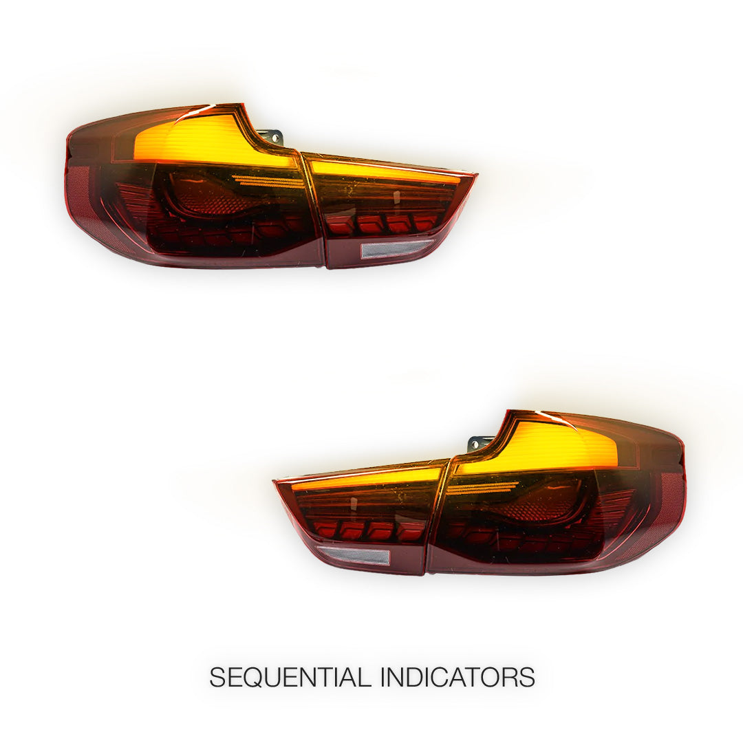 BMW 3 Series F34 (2013 - 2016) Sequential Full Red OLED Tail Lights LH + RH