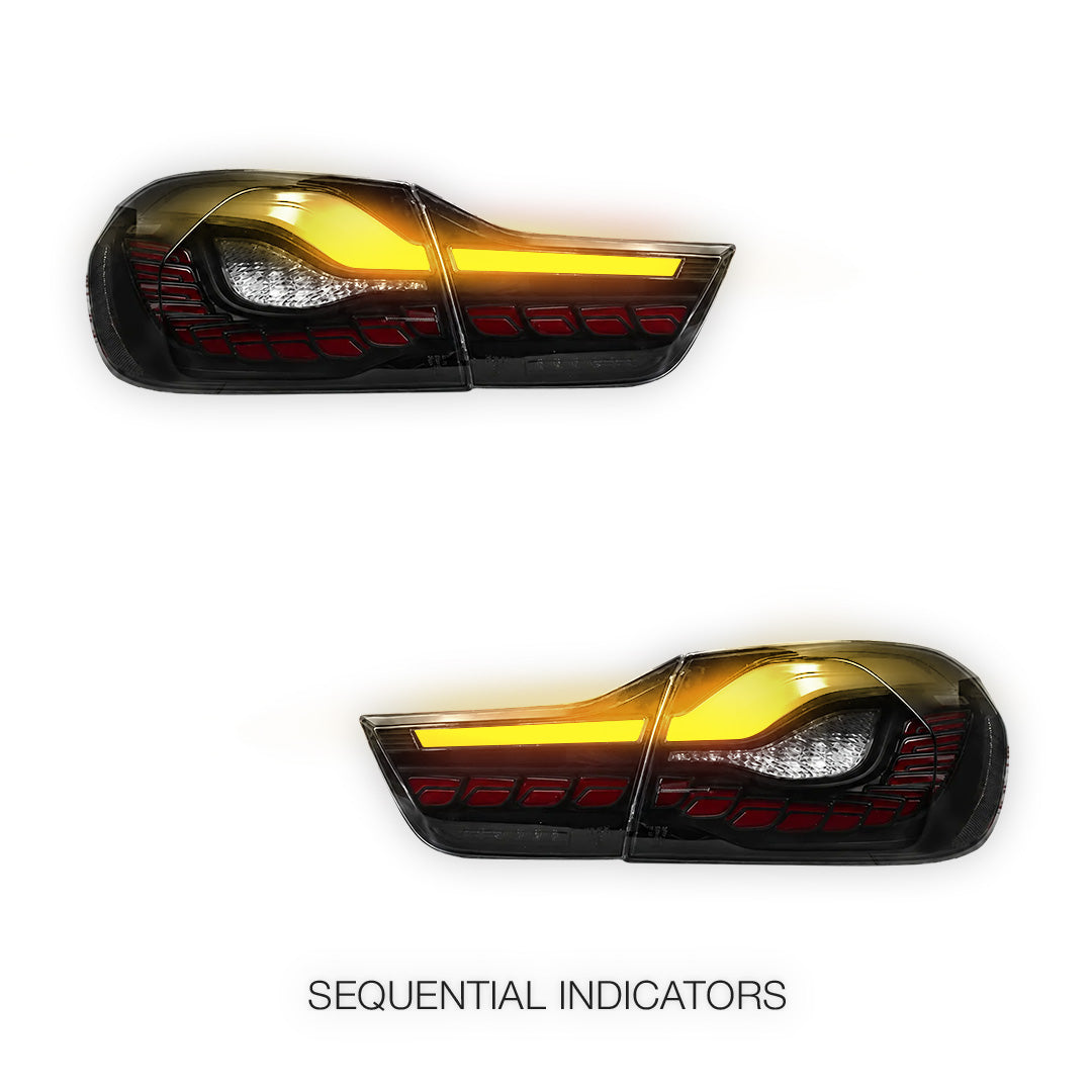 BMW 4 Series F32 / F33 / F36 / F82 / F83 (2013 - 2020) Sequential DUAL OLED Smoked Full LED Tail Lights LH + RH
