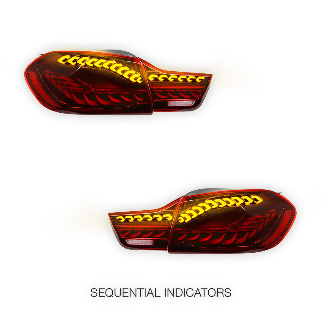BMW 4 Series F32 / F33 / F36 / F82 / F83 (2013 - 2020) Sequential OLED Red Full LED Tail Lights LH + RH