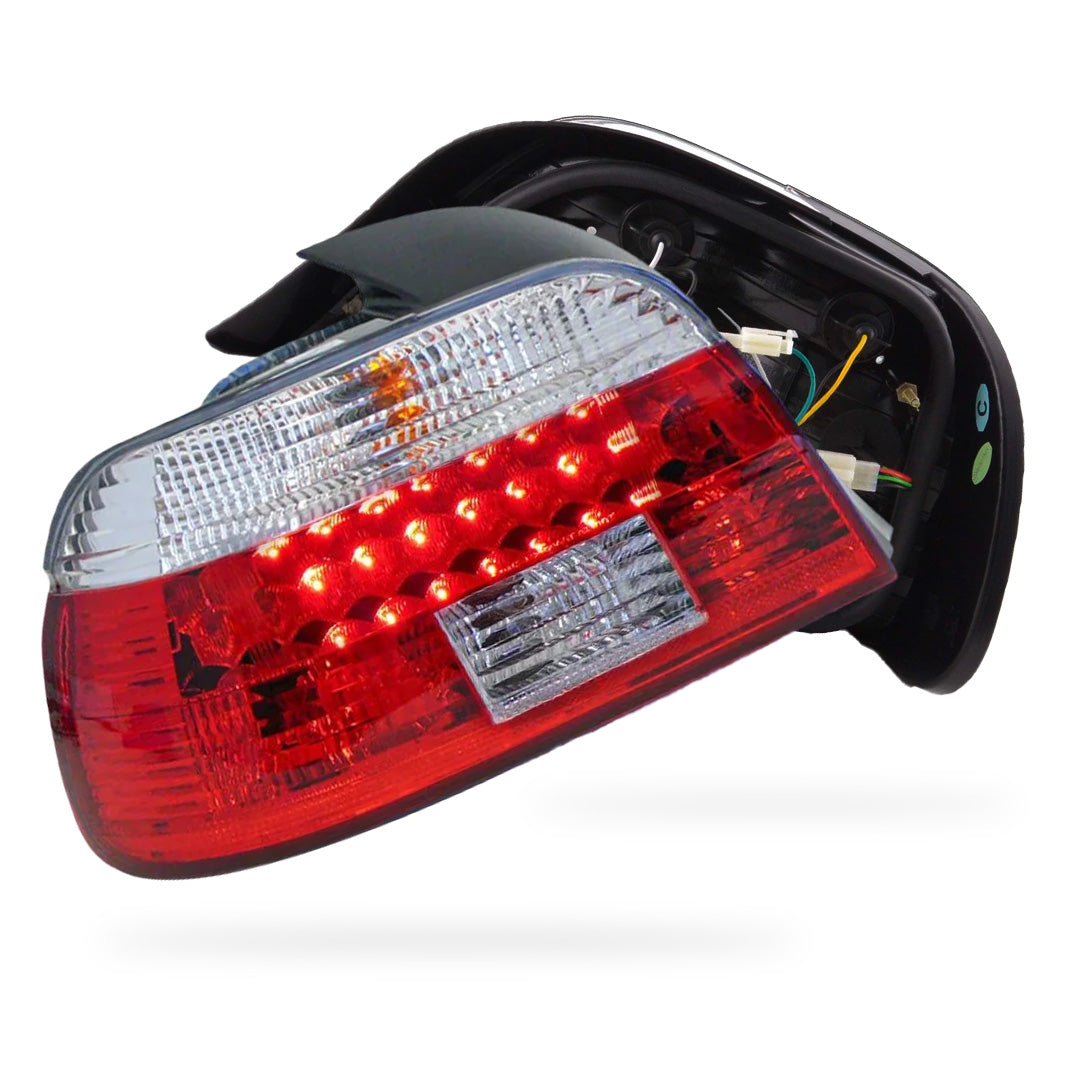 BMW 5 Series E39 (2001 - 2003) Clear Red LED Tail Lights LH + RH