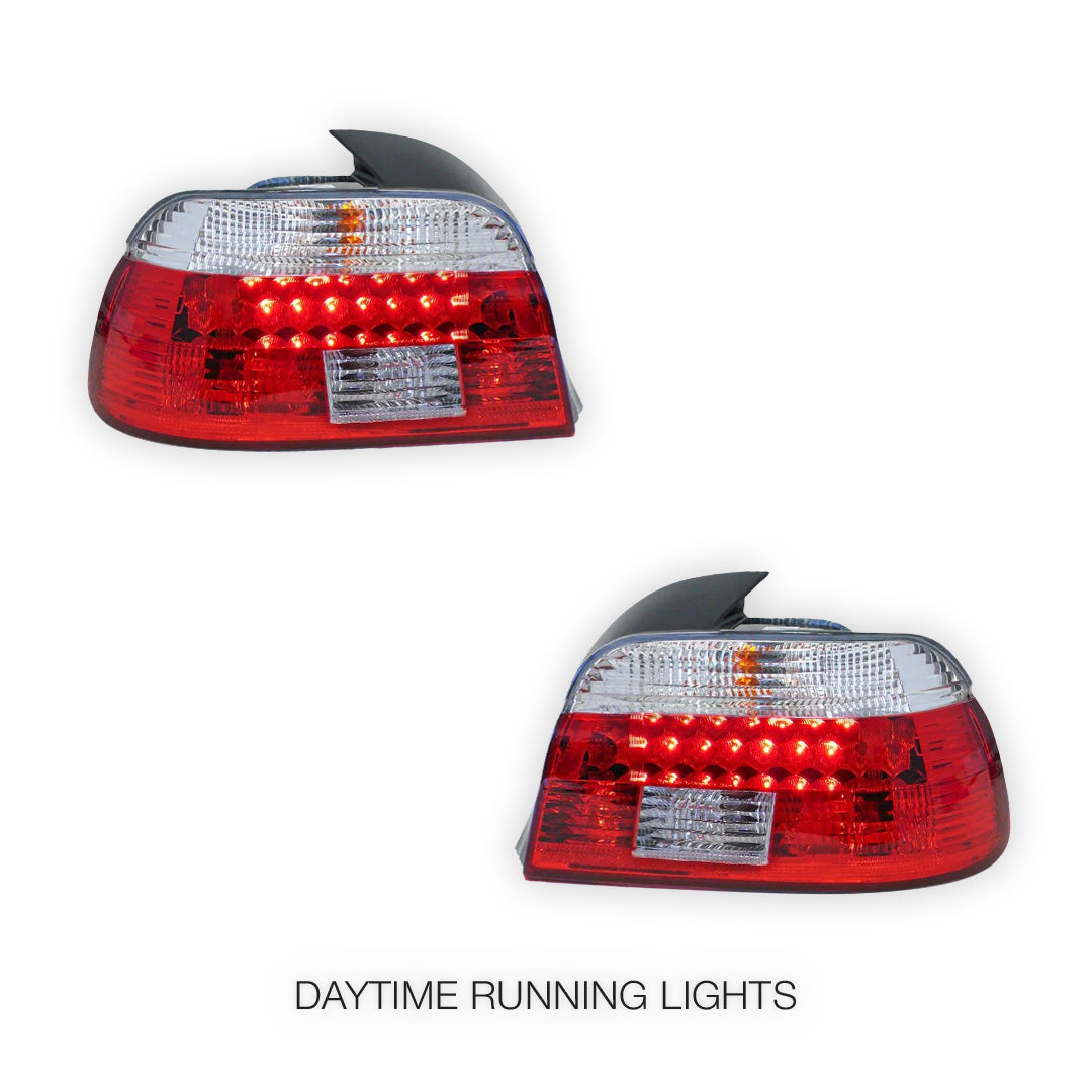 BMW 5 Series E39 (2001 - 2003) Clear Red LED Tail Lights LH + RH
