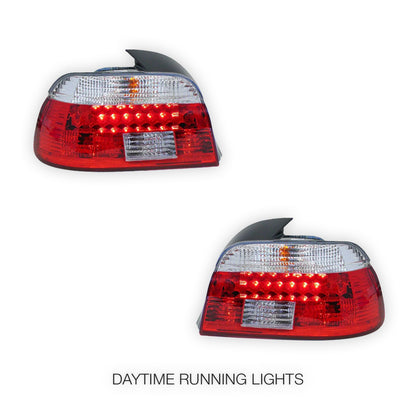 BMW 5 Series E39 (2001 - 2003) Clear Red LED Tail Lights LH + RH