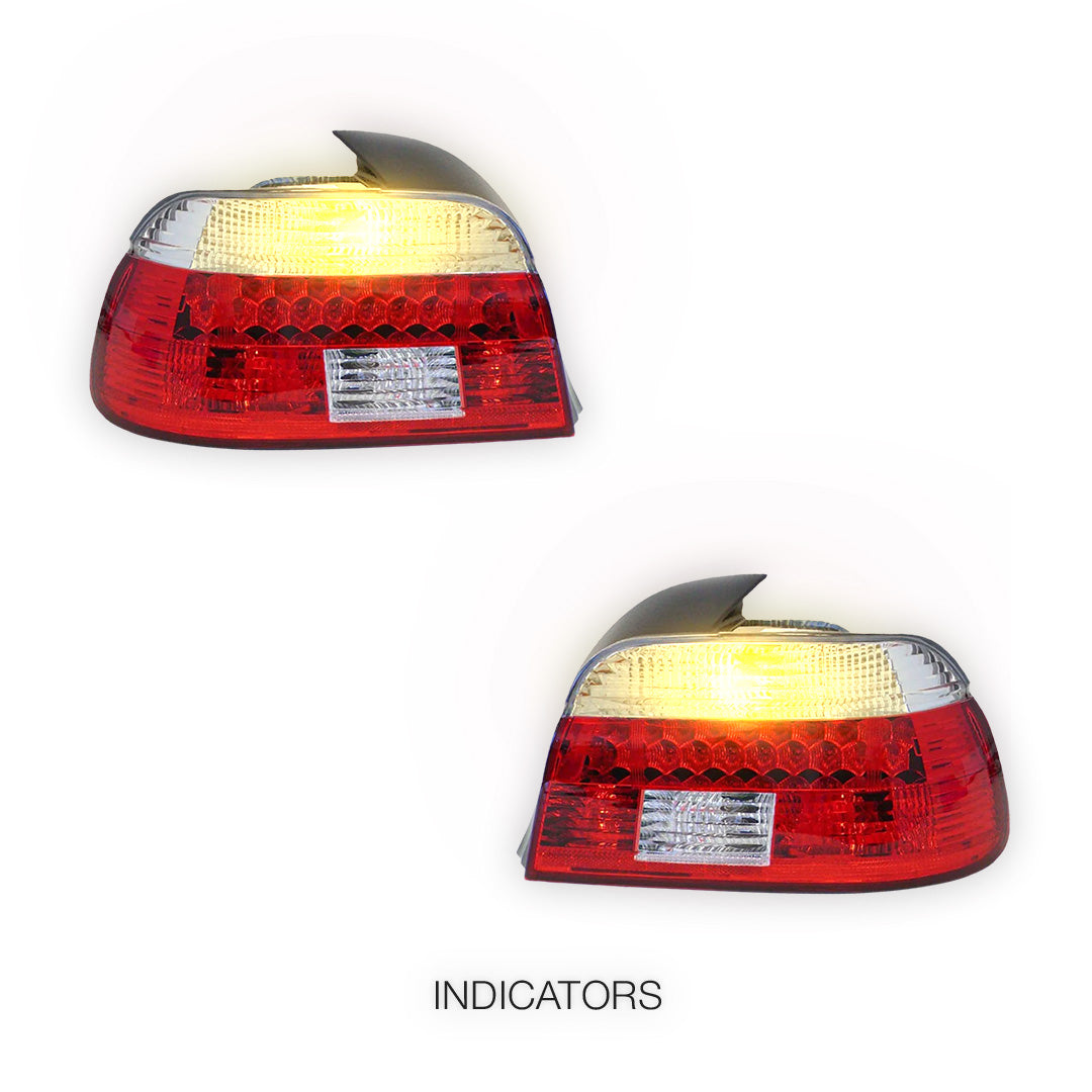 BMW 5 Series E39 (2001 - 2003) Clear Red LED Tail Lights LH + RH