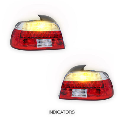 BMW 5 Series E39 (2001 - 2003) Clear Red LED Tail Lights LH + RH