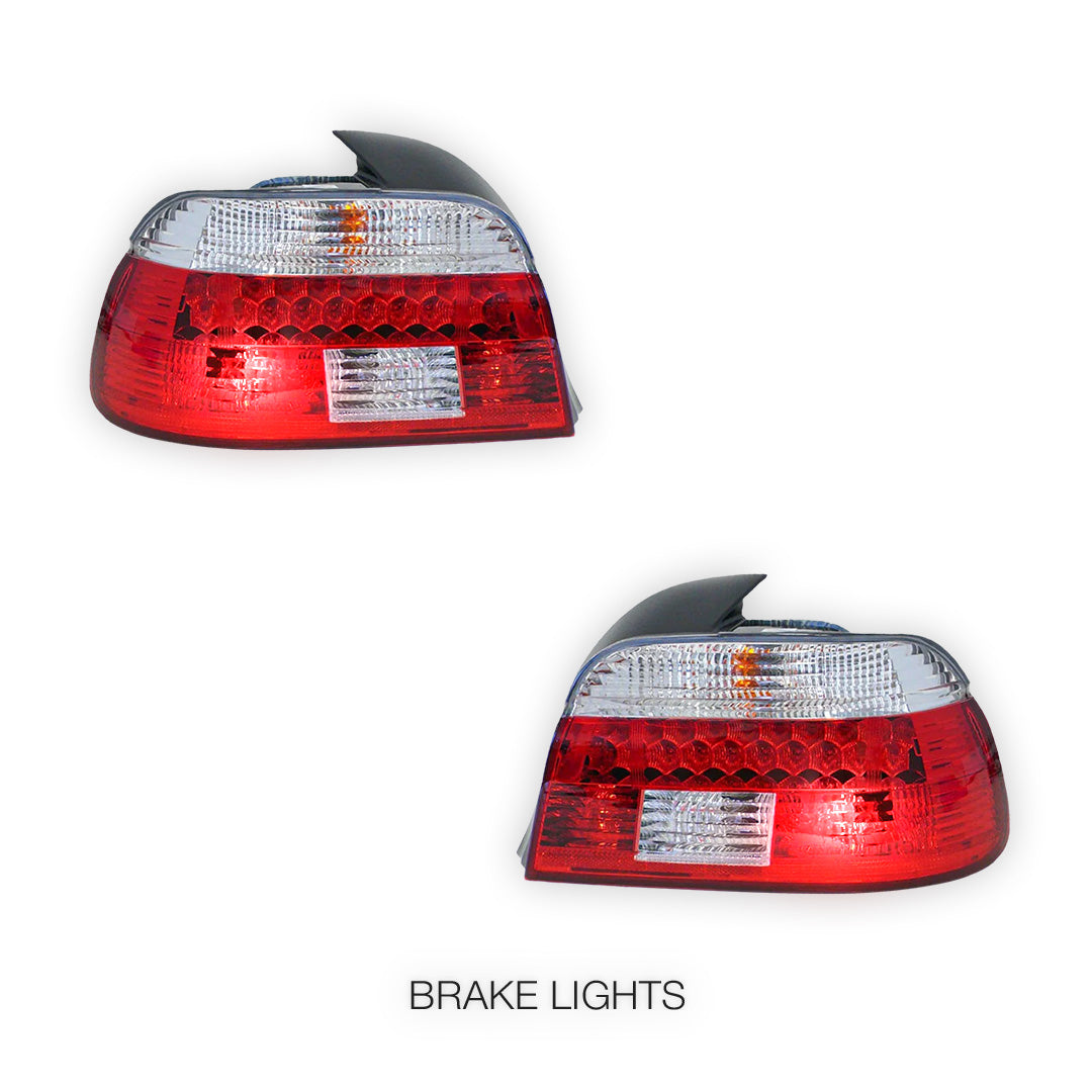 BMW 5 Series E39 (2001 - 2003) Clear Red LED Tail Lights LH + RH