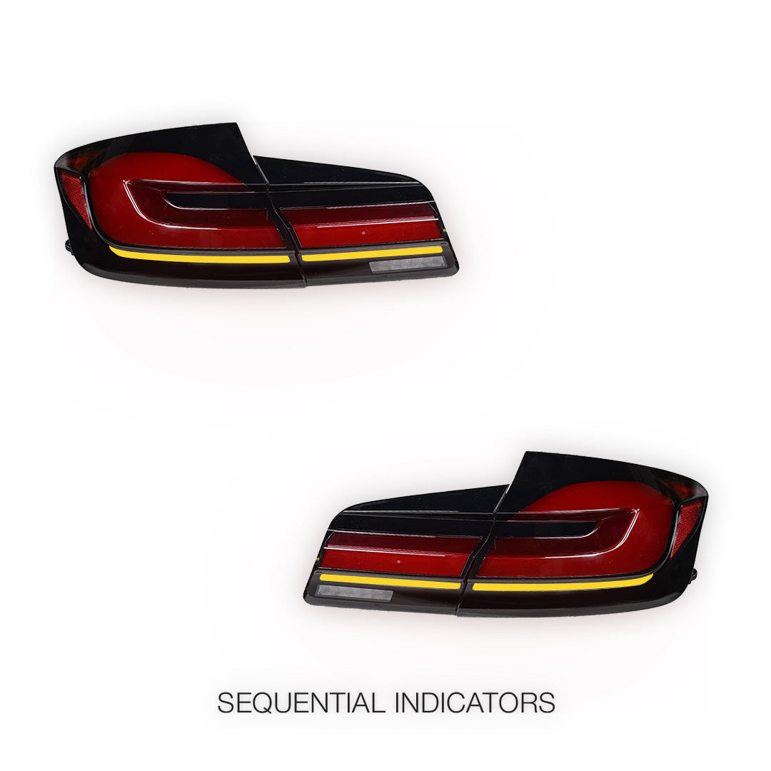 BMW 5 Series F10 / F18 (2010 - 2016) G30 F90 M5 Style Sequential 3D Stripe Full LED Tail Lights LH + RH