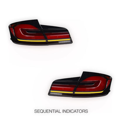 BMW 5 Series F10 / F18 (2010 - 2016) G30 F90 M5 Style Sequential 3D Stripe Full LED Tail Lights LH + RH