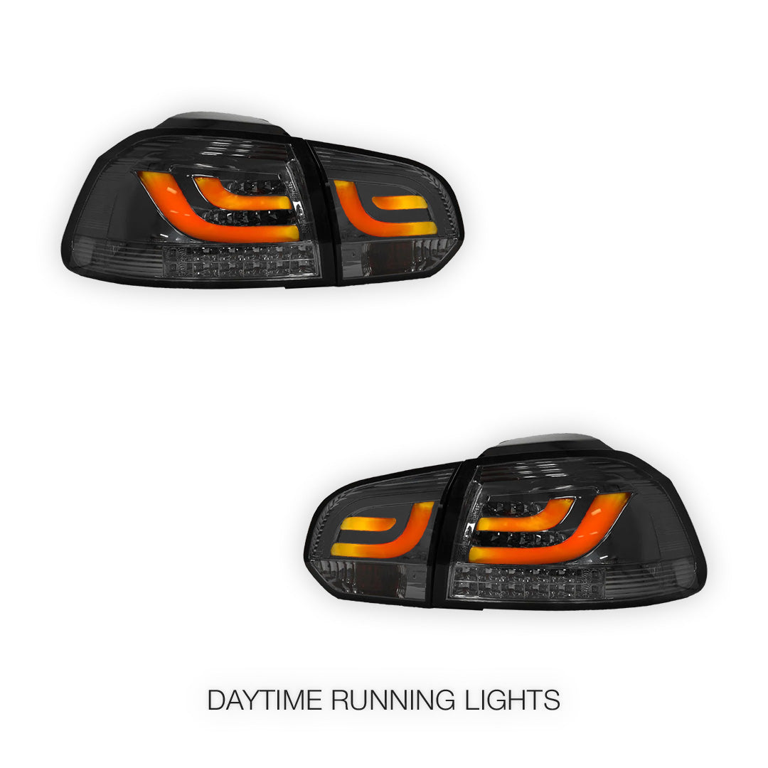 Volkswagen Golf MK6 (2009 - 2013) R Style Full Smoked 3D LED Tail Lights LH + RH