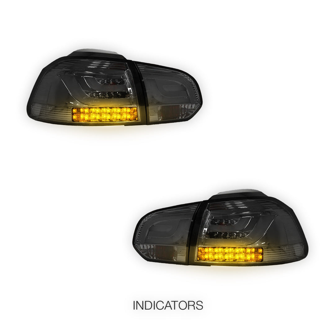 Volkswagen Golf MK6 (2009 - 2013) R Style Full Smoked 3D LED Tail Lights LH + RH