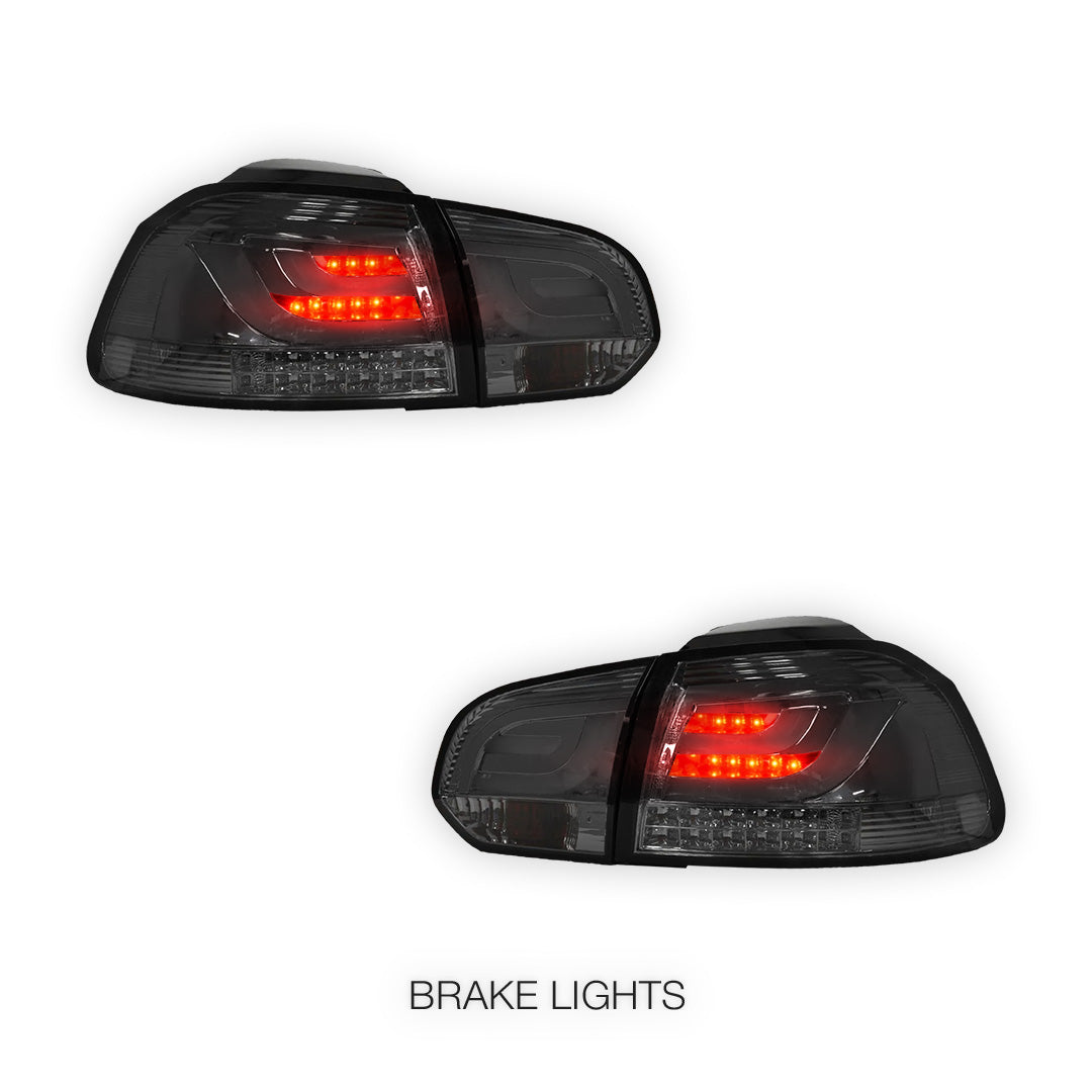 Volkswagen Golf MK6 (2009 - 2013) R Style Full Smoked 3D LED Tail Lights LH + RH