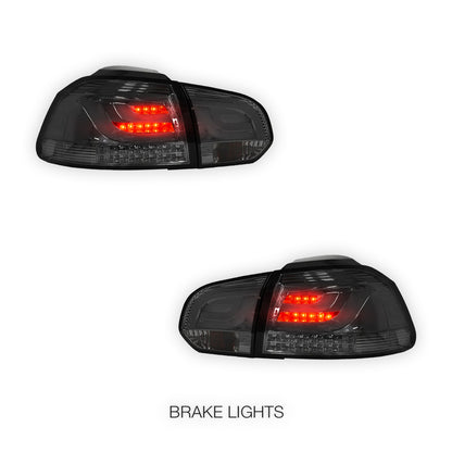 Volkswagen Golf MK6 (2009 - 2013) R Style Full Smoked 3D LED Tail Lights LH + RH