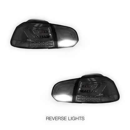 Volkswagen Golf MK6 (2009 - 2013) R Style Full Smoked 3D LED Tail Lights LH + RH