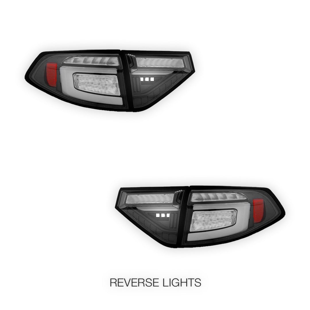 Subaru Impreza GR Hatchback (2008 - 2013) Black LED with Dynamic Signal Tail Lights LH + RH
