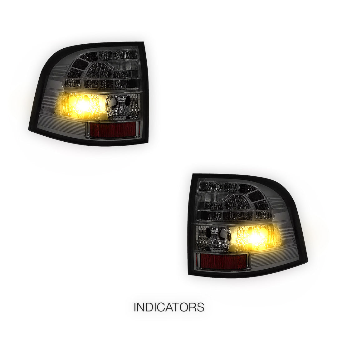 Holden Commodore VE / VF (2006 - 2018) Black / Smoke LED Tail Lights LH + RH