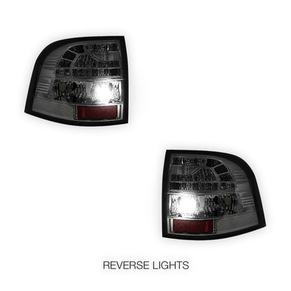 Holden Commodore VE / VF (2006 - 2018) Black / Smoke LED Tail Lights LH + RH