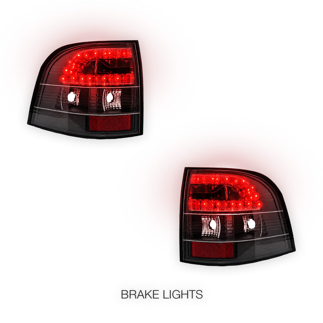 Holden Commodore VE / VF (2006 - 2018) Black / Smoke LED Tail Lights LH + RH