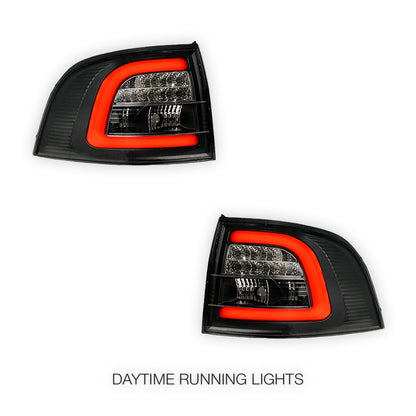 Holden Commodore VE / VF (2008 - 2016) Black 3D LED Tail Lights LH + RH