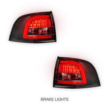 Holden Commodore VE / VF (2008 - 2016) Black 3D LED Tail Lights LH + RH
